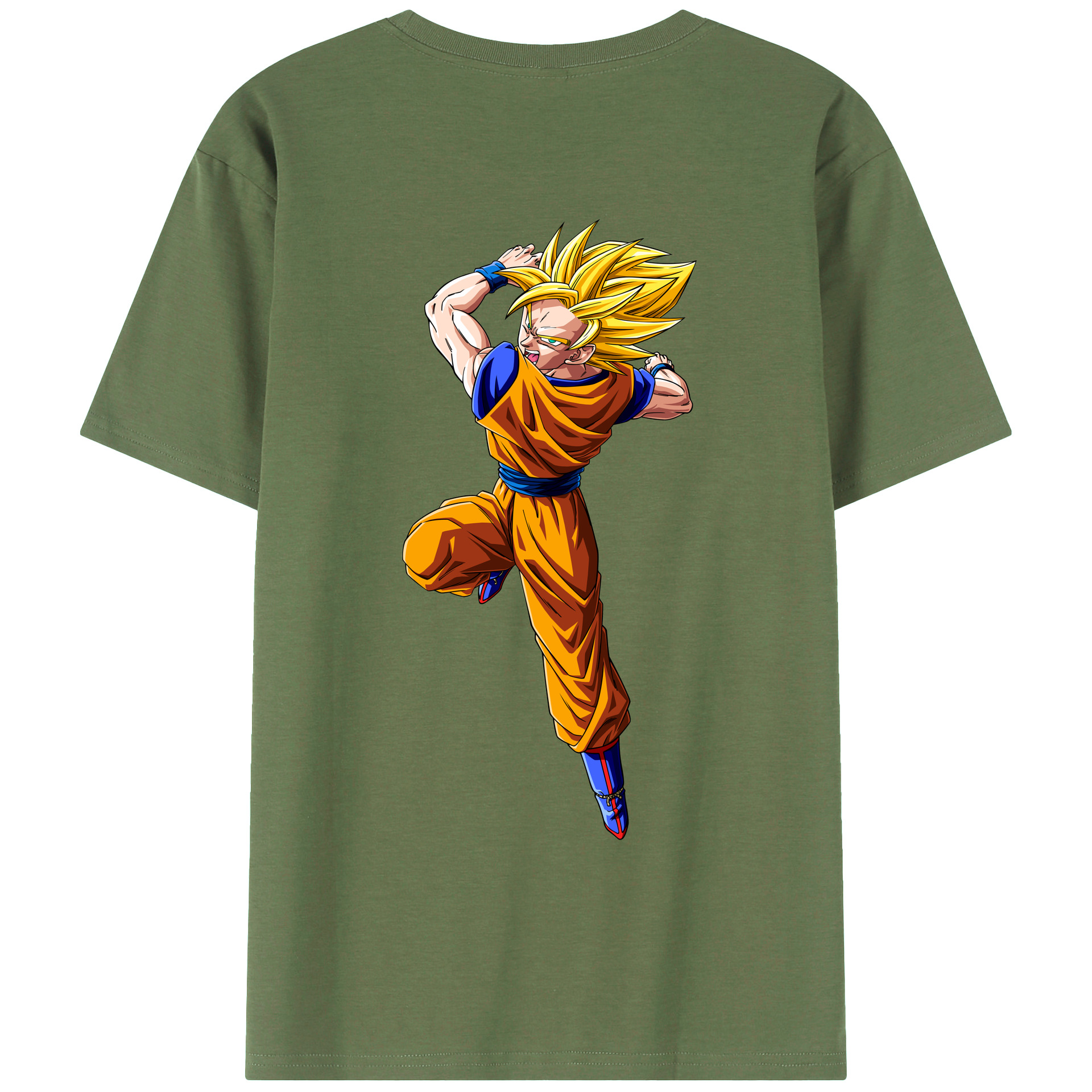 （画像用） ドラゴンボール 孫悟空（そん ごくう）Son Goku カカロット DRAGON BALL Kakarotto 綿100％ メンズ半袖Tシャツ（バックプリント） 通気性